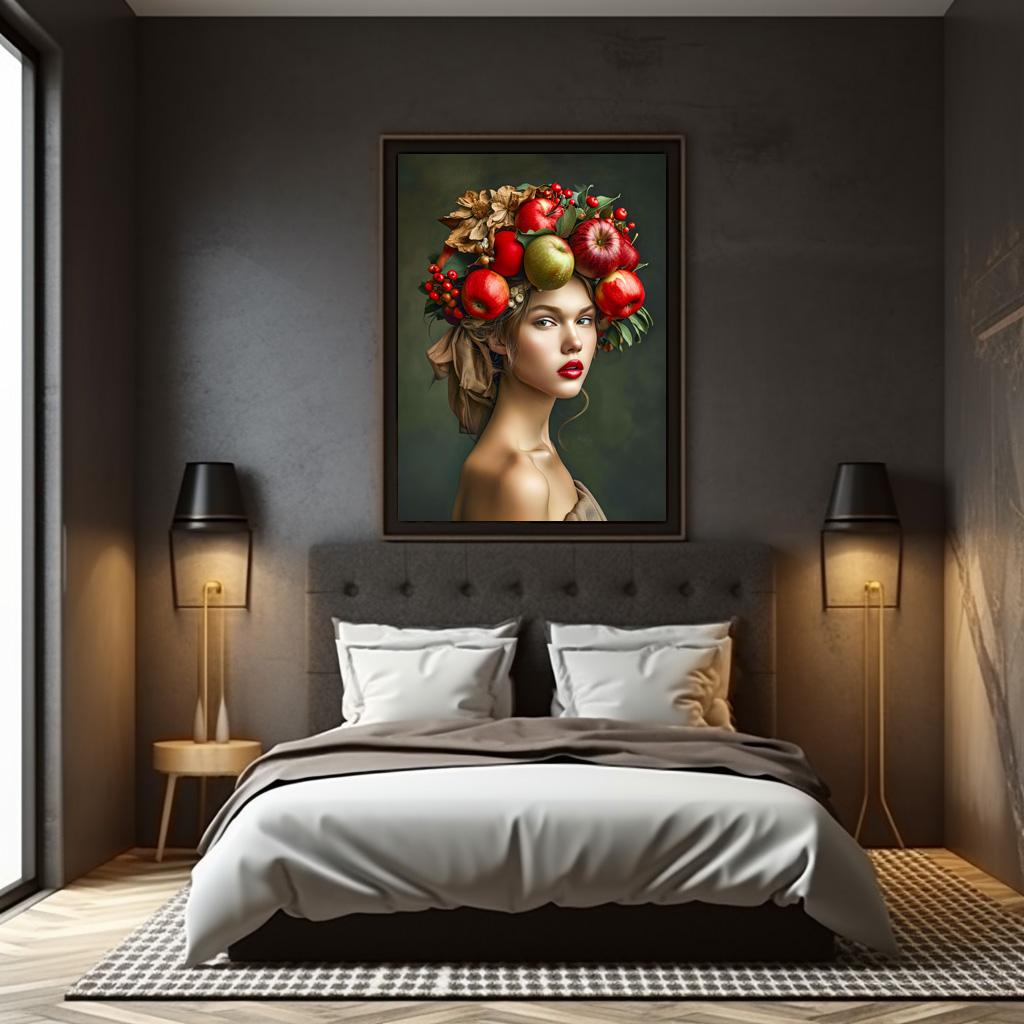 Poster: Rustic Apple and Cherry Lady