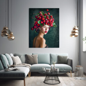 Poster: Strawberry and Raspberry Summer Fashion Portrait