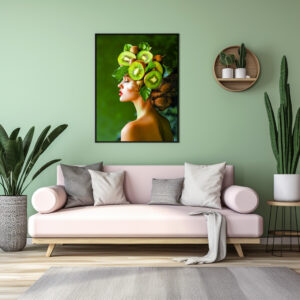 Poster: Green Kiwi Crown with Fresh Style