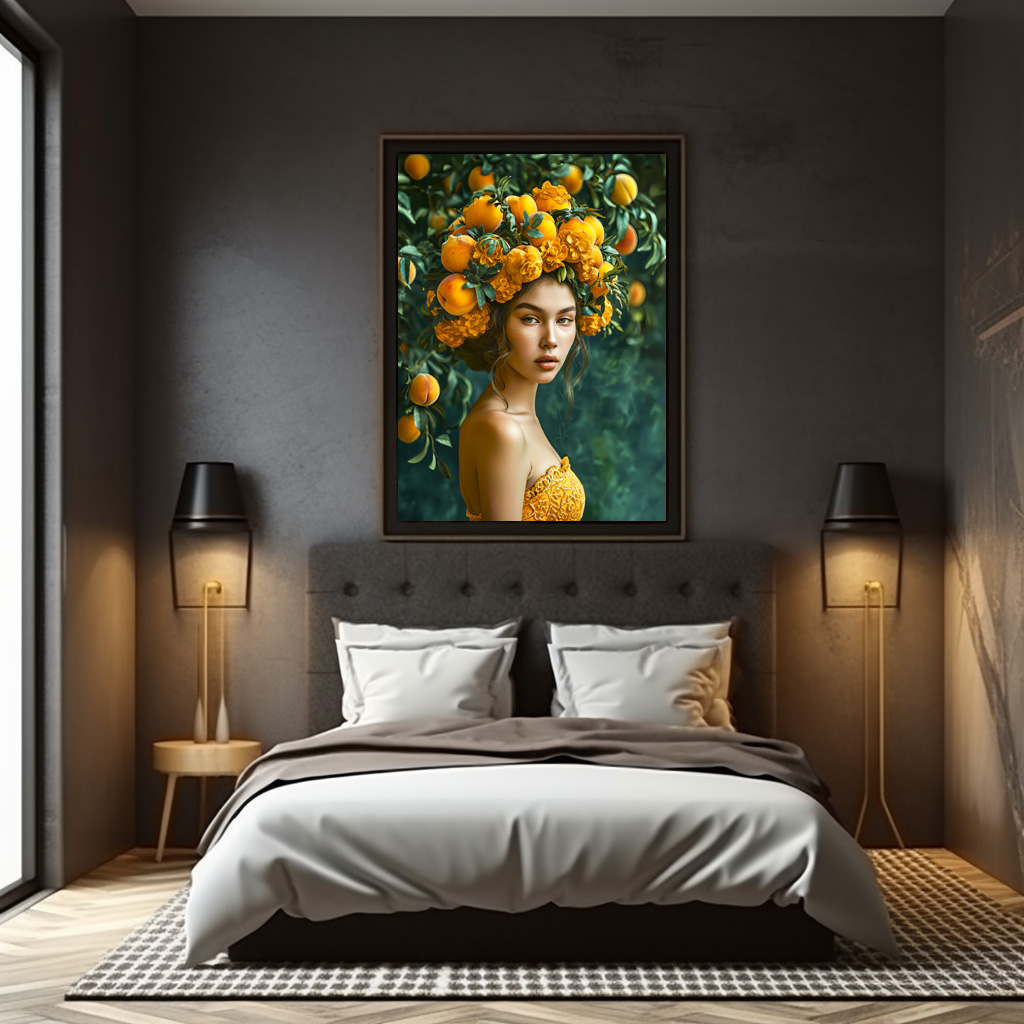 Poster: Orange Blossom Queen with fruits on head – Image 2