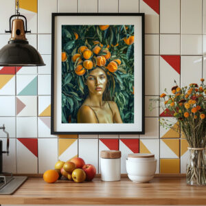 Poster: Peach Goddess in Greenery
