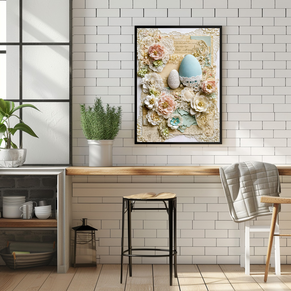 Poster: Easter Eggs with Flowers