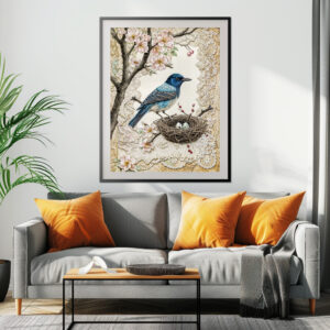 Poster: Bluebird in Blossoms