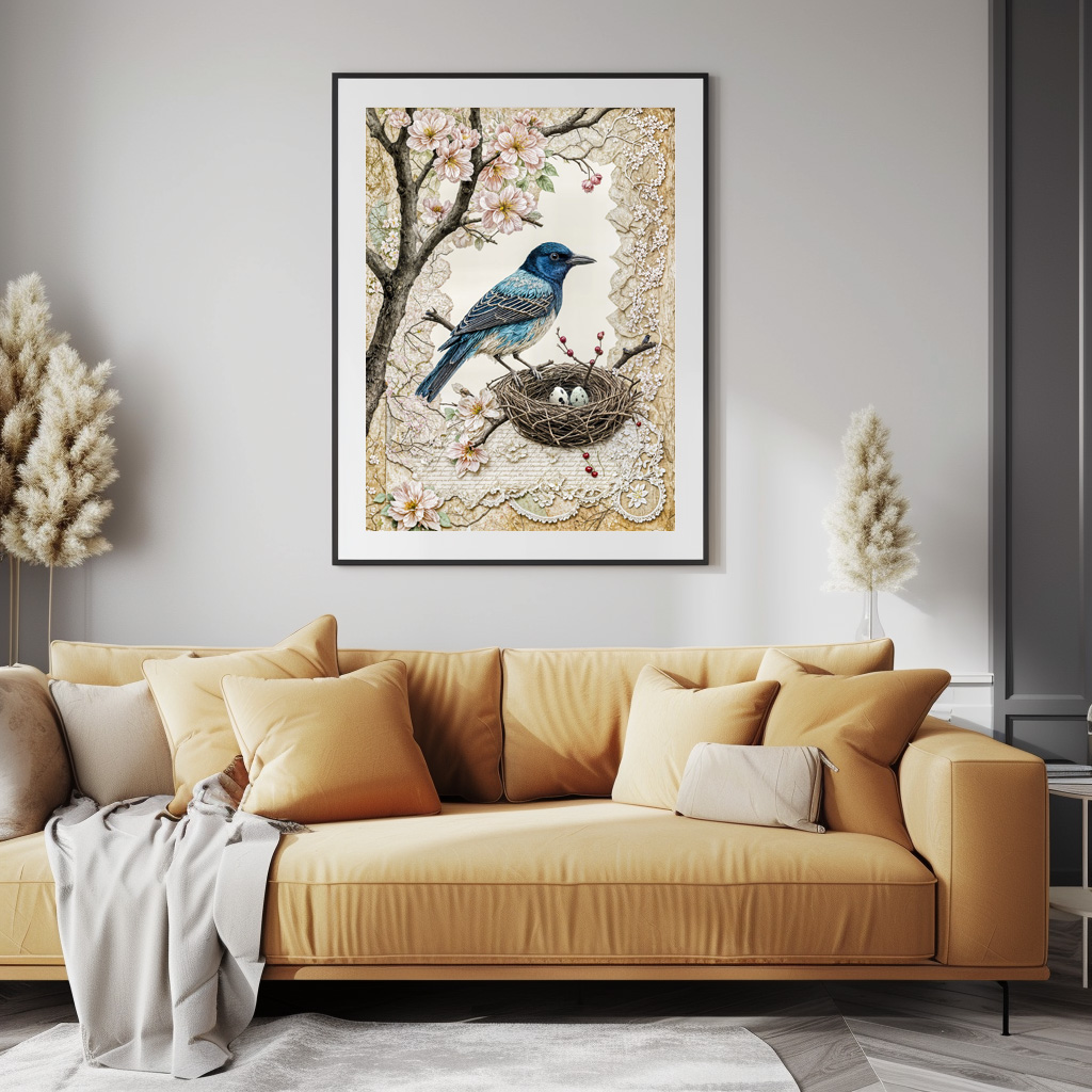Poster: Bluebird in Blossoms - Image 3
