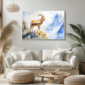 Poster: Ibex in the Alps watercolor painting