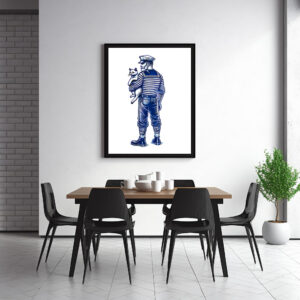 Poster: Vintage Illustration of a Sailor Holding a Cat