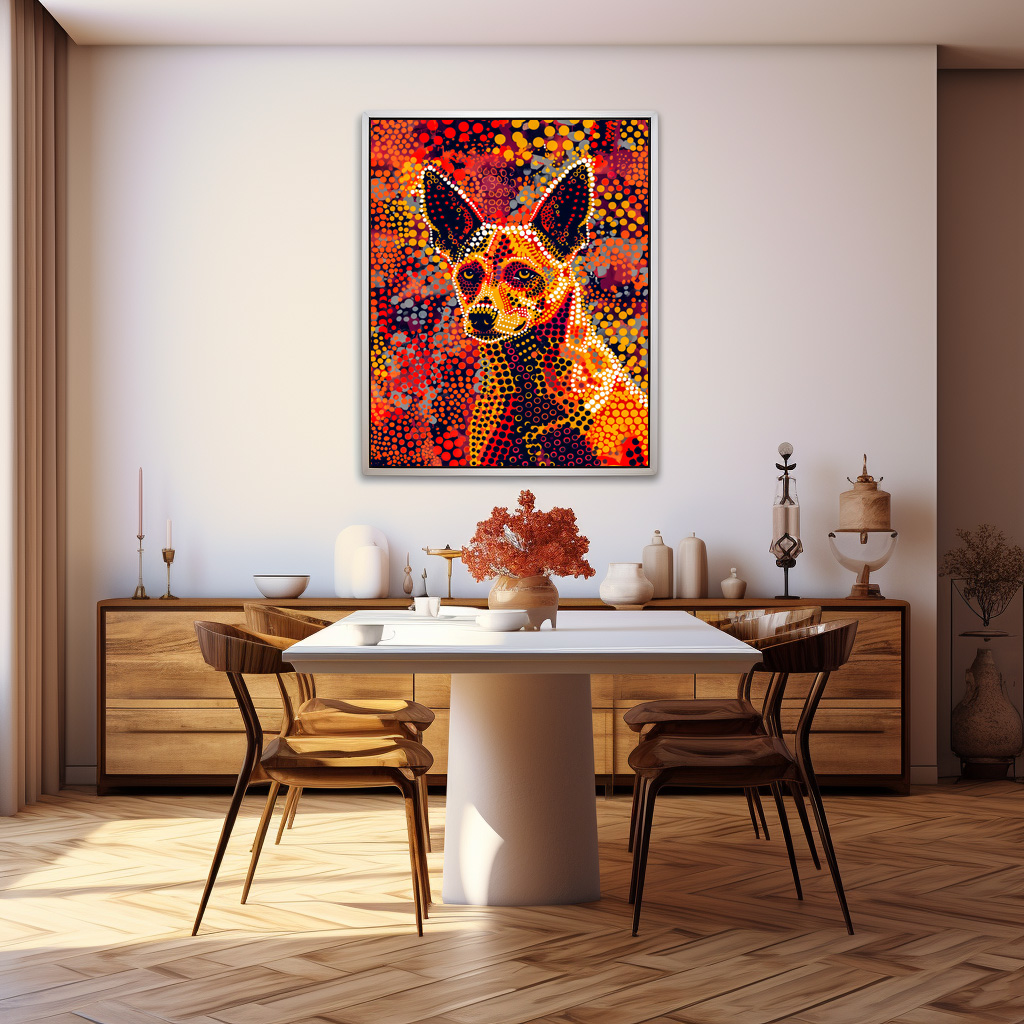 Poster: Dingo in Aborigine Dot Art Style – Image 3