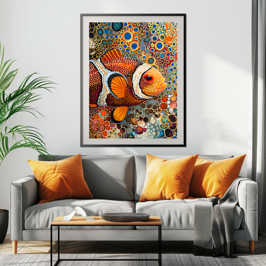 Poster: Clownfish in Aborigine Dot Art Style – Bild 2