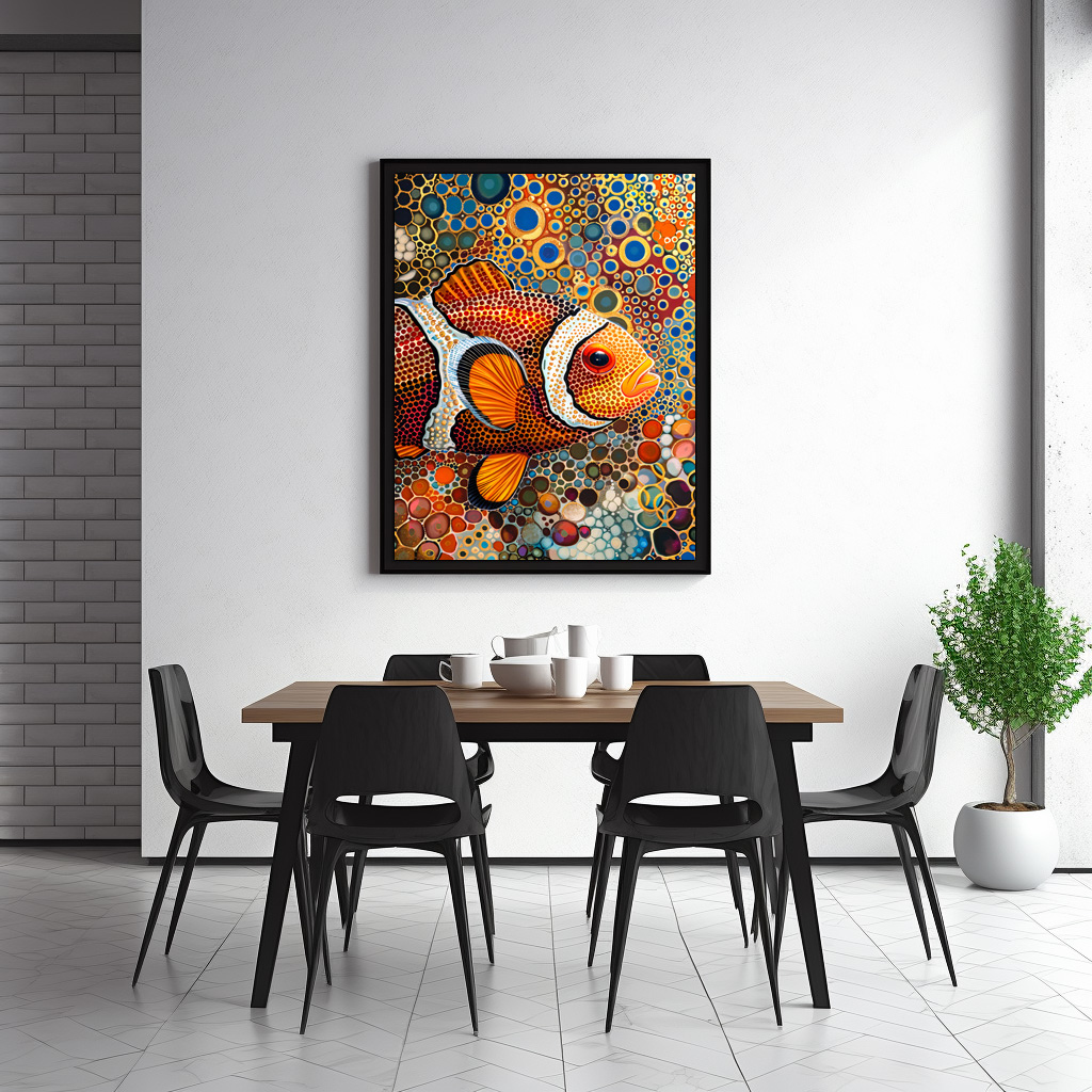 Poster: Clownfish in Aborigine Dot Art Style – Bild 3