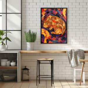 Poster: Wombat in Aborigine Dot Art Style