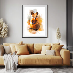 Poster: Watercolor Quokka in Natural Habitat