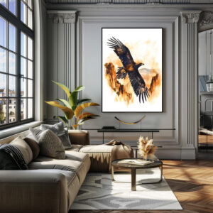 Poster: Watercolor Wedge-Tailed Eagle Flying