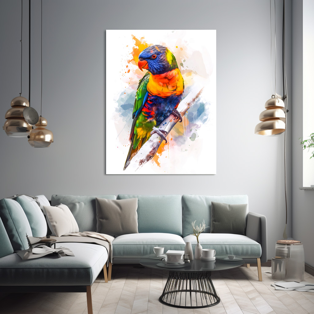 Poster: Watercolor Blue-Faced Lori – Image 2