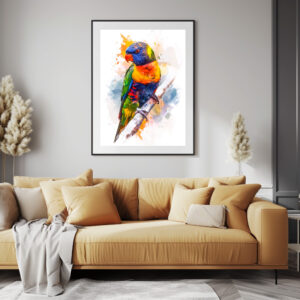 Poster: Watercolor Blue-Faced Lori