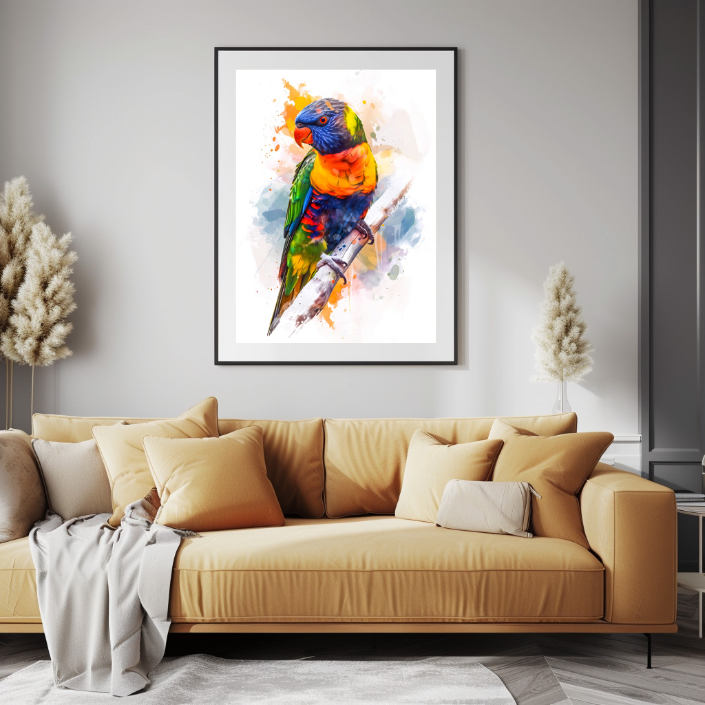 Poster: Watercolor Blue-Faced Lori