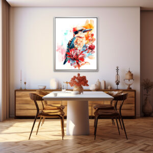 Poster: Watercolor Kookaburra on Protea