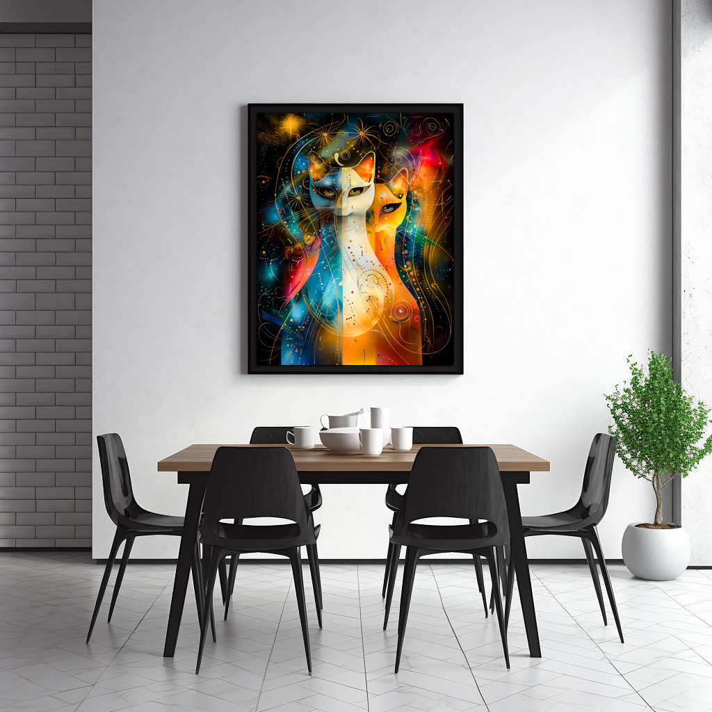 Poster: Cosmic Cat Art with Stellar Background - immagine 2
