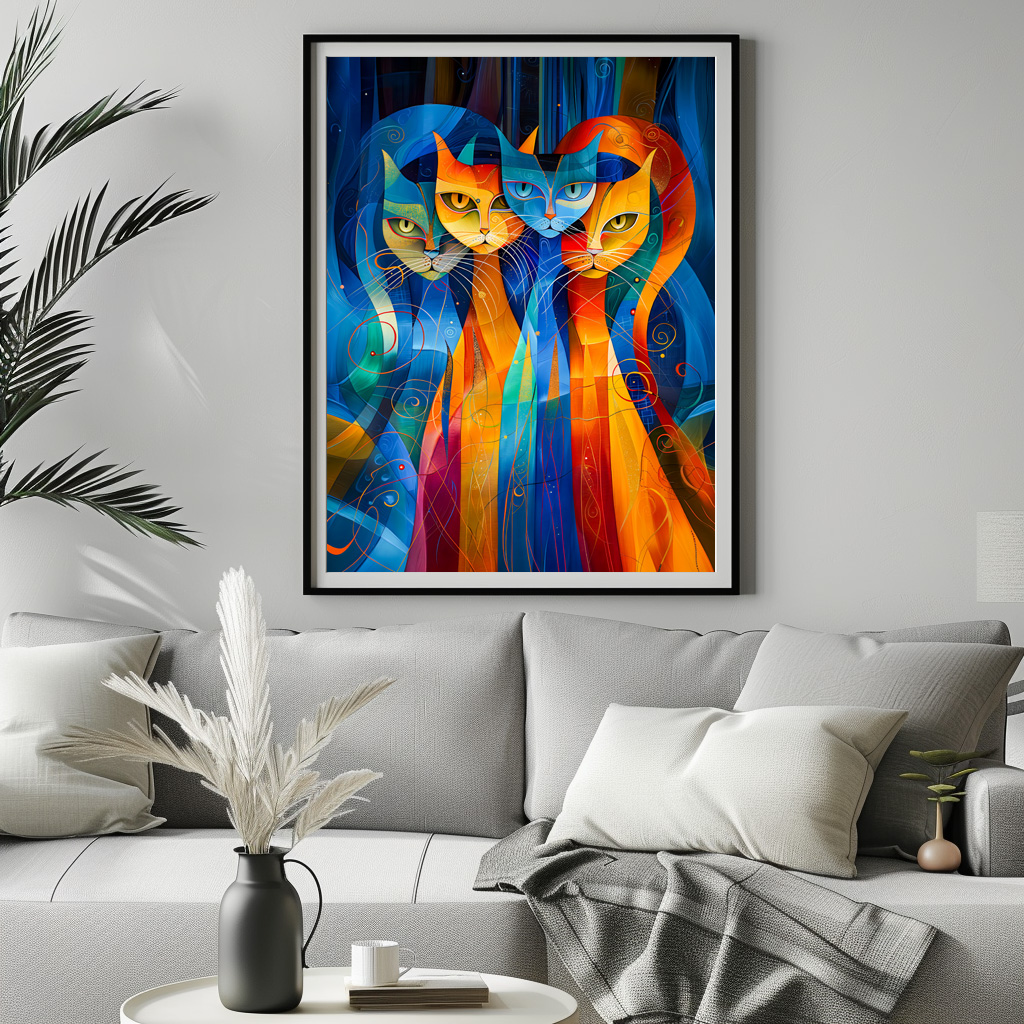 Poster: Abstract Cat Portrait Amidst Galactic Wonders – Bild 2