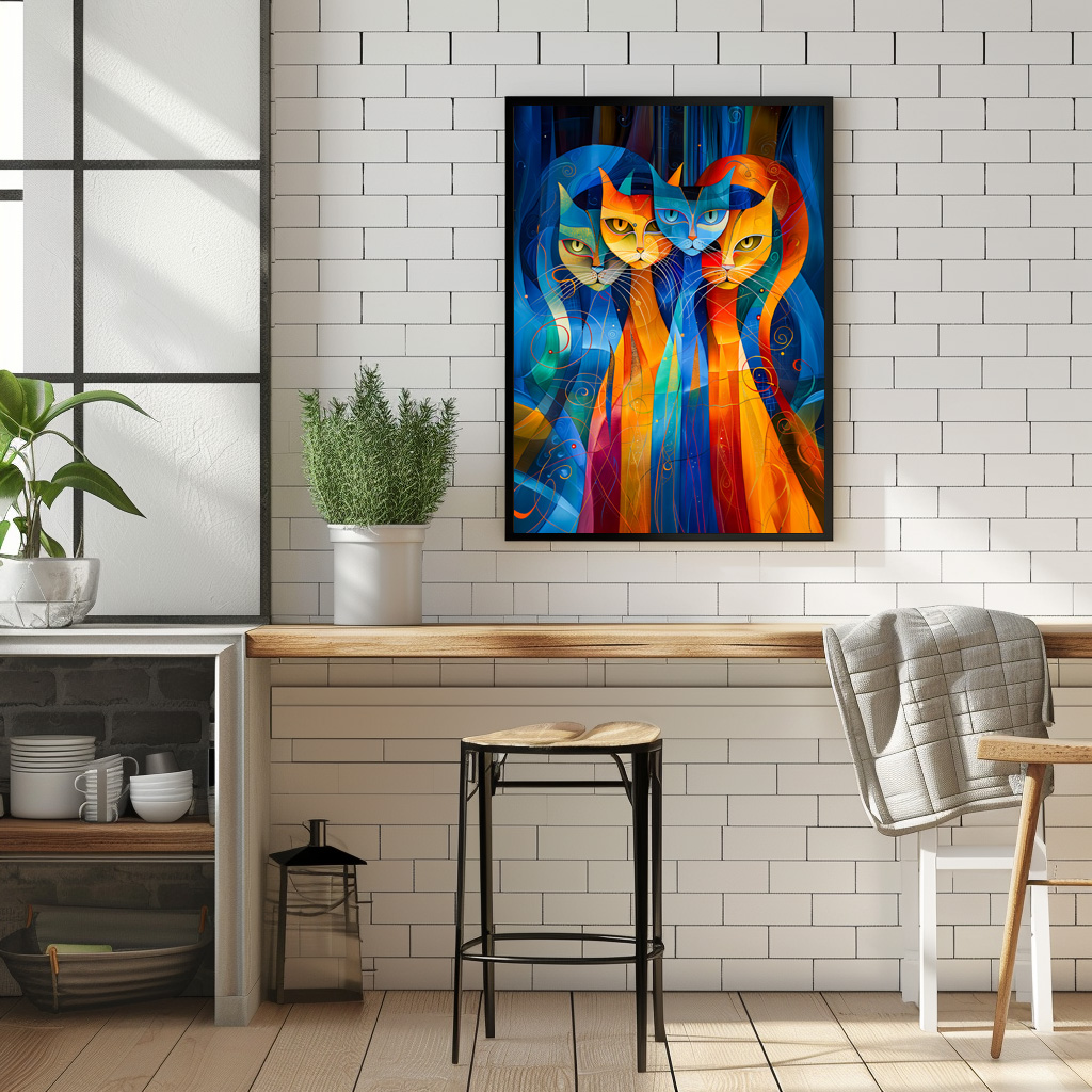 Poster: Abstract Cat Portrait Amidst Galactic Wonders – Bild 3