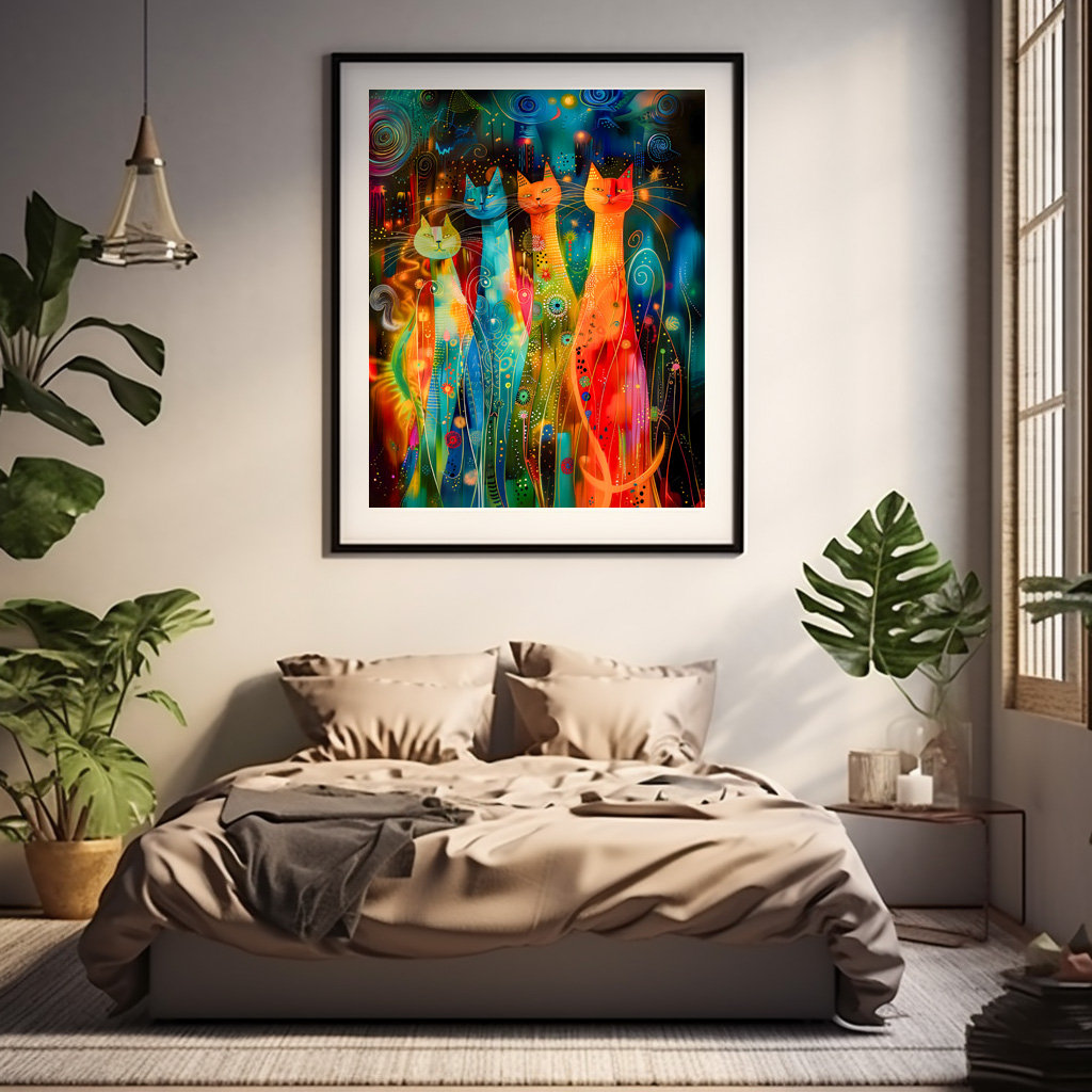 Poster: Modern Cat Design in Cosmic Galaxy – Image 2