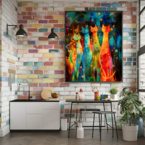 Poster: Modern Cat Design in Cosmic Galaxy