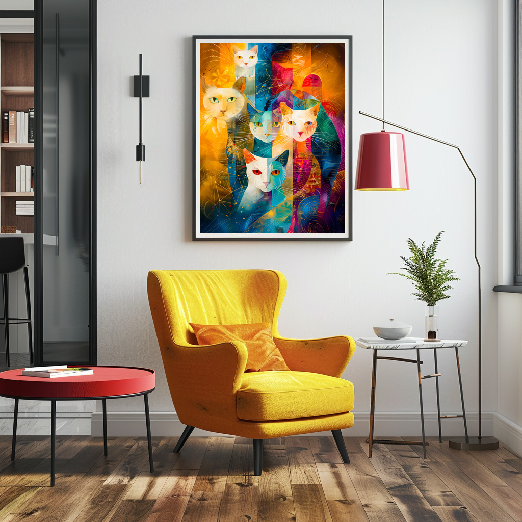 Poster: Modern Cat Design in Cosmic Galaxy