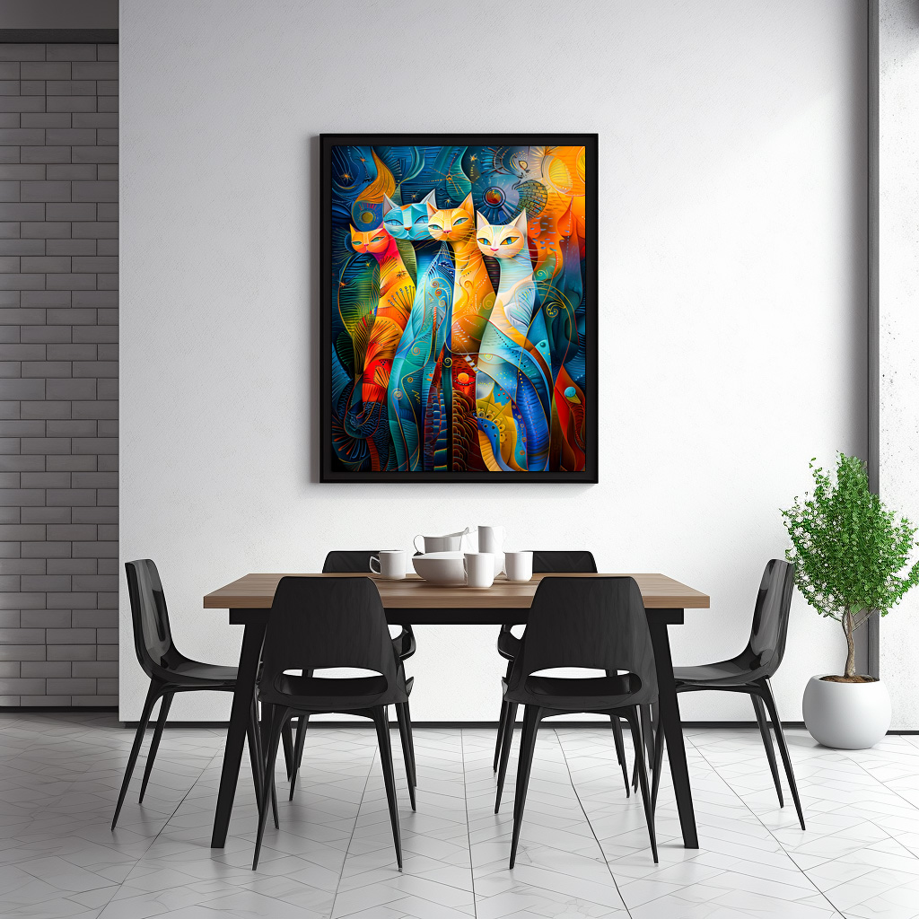 Poster: Cosmic Cat Art with Stellar Background – Image 3