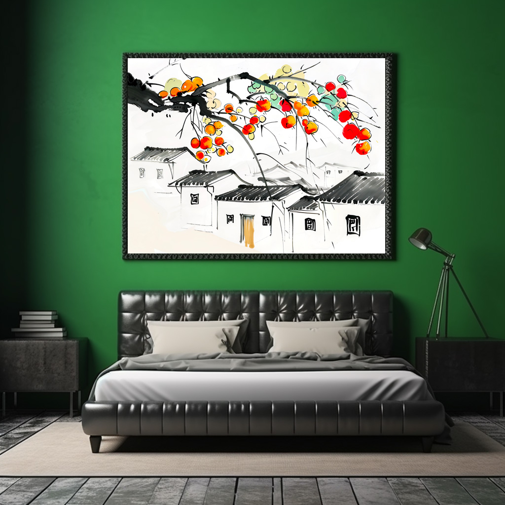 Poster: Ripe Apples in a chinese Mountain Village
