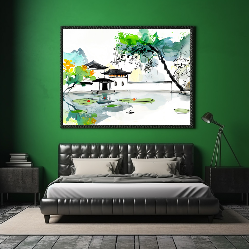 Poster: Chinese Temple by a Lotus Pond – Bild 2