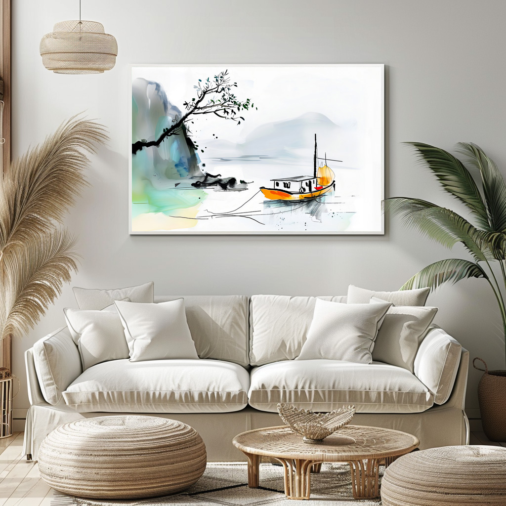 Poster: Chinese Junk Sailing on Tranquil Waters – Bild 3