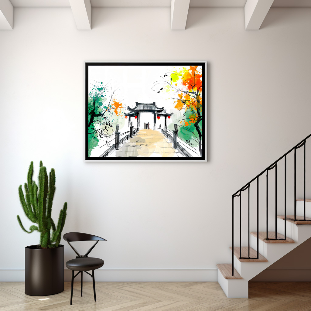 Poster: Pathway Leading to a Mountain Temple - immagine 2