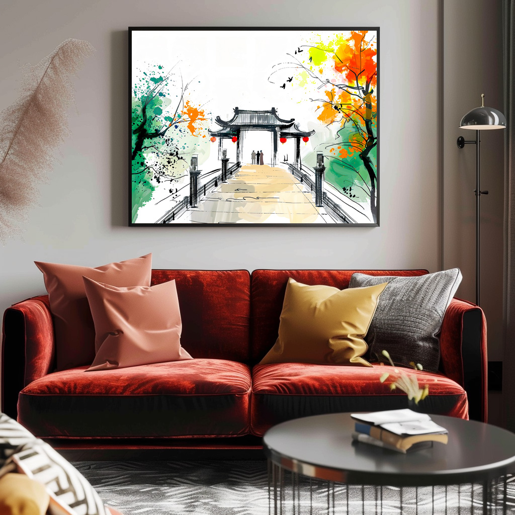 Poster: Pathway Leading to a Mountain Temple - immagine 3