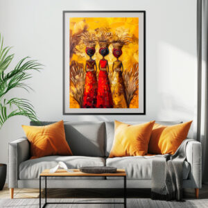 Poster: African Women Harvesting Grain