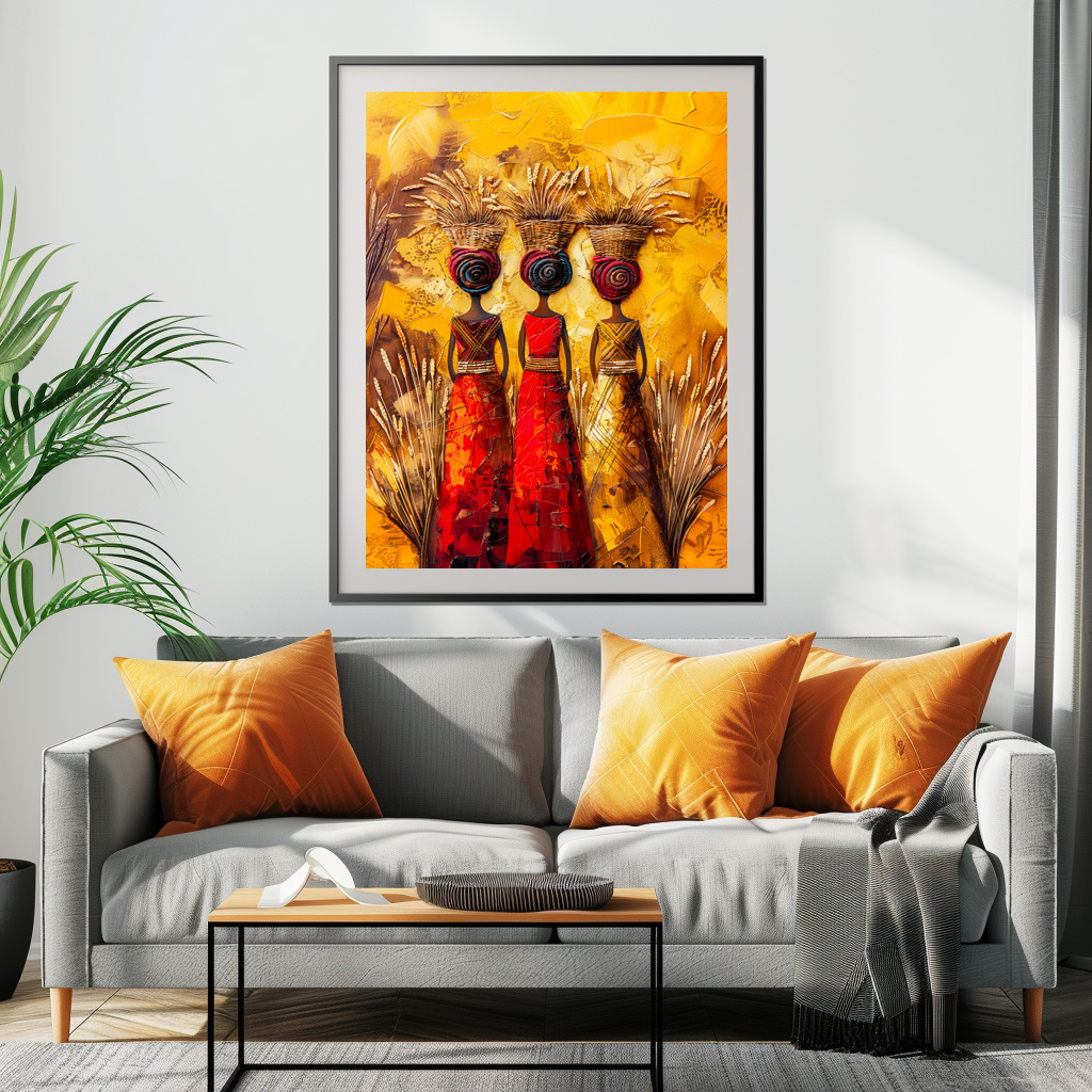 Poster: African Women Harvesting Grain