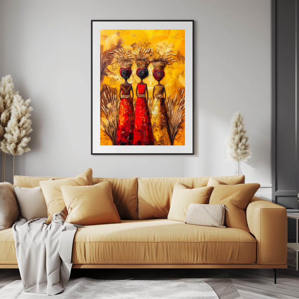 Poster: African Women Harvesting Grain – Image 3