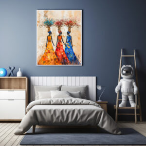 Poster: African Women with Colorful Firewood
