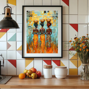 Poster: African Women with Water Bowls