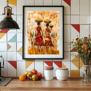 Poster: African Women with Millet Baskets