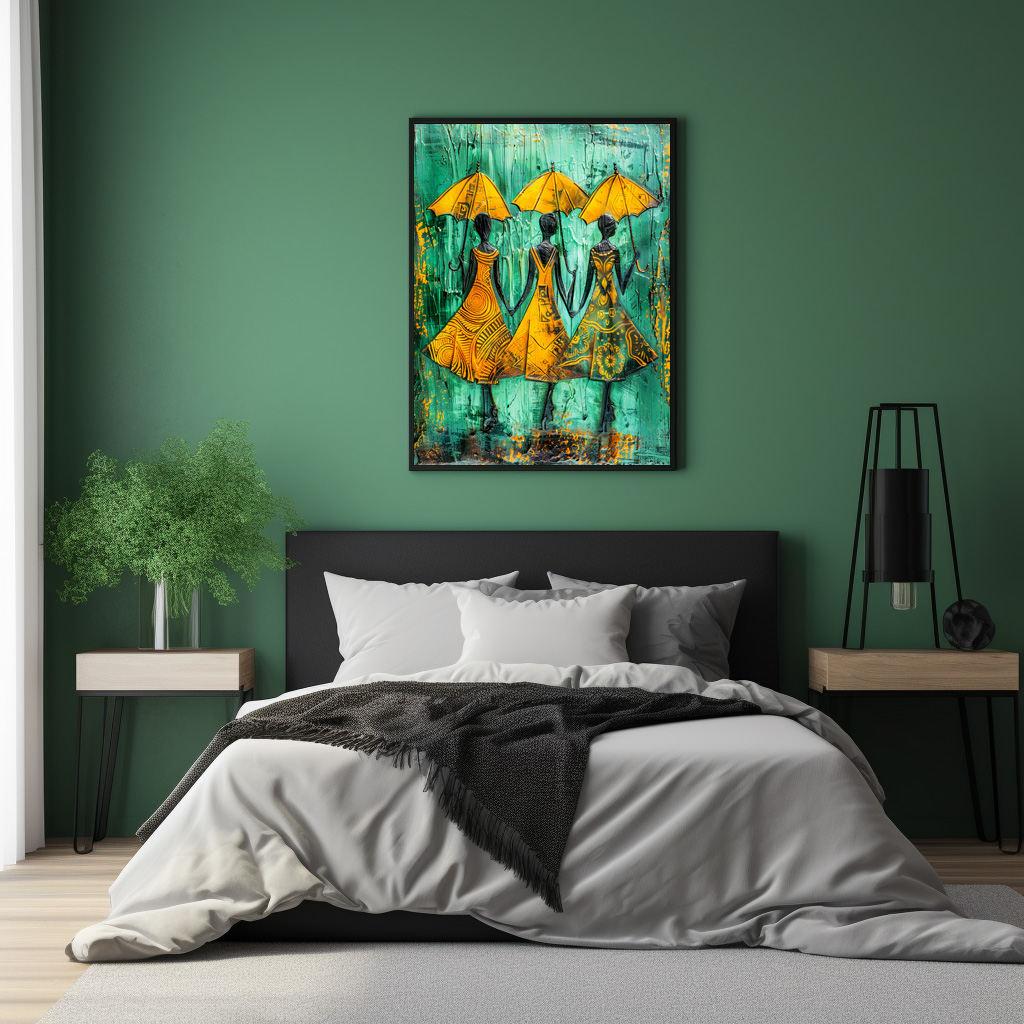 Poster: African Women with Umbrellas