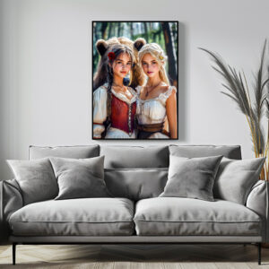 Poster: Snow-White and Rose-Red with the Bear