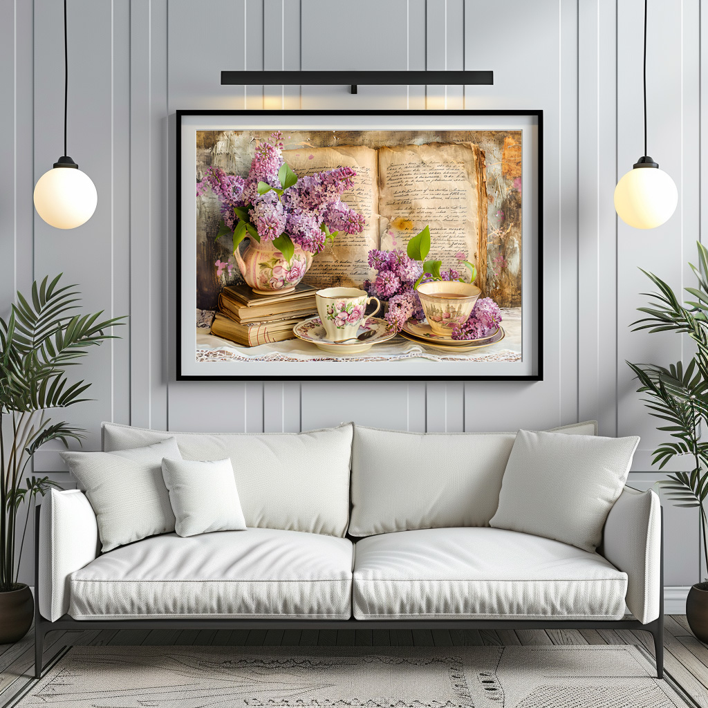 Poster: Lilac Bunch in an Antique Coffee Pot - immagine 2