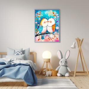 Poster: Two Birds in Love on a Branch