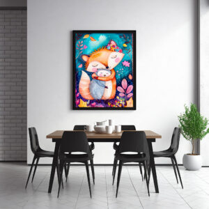 Poster: Fox Hugging Hedgehog
