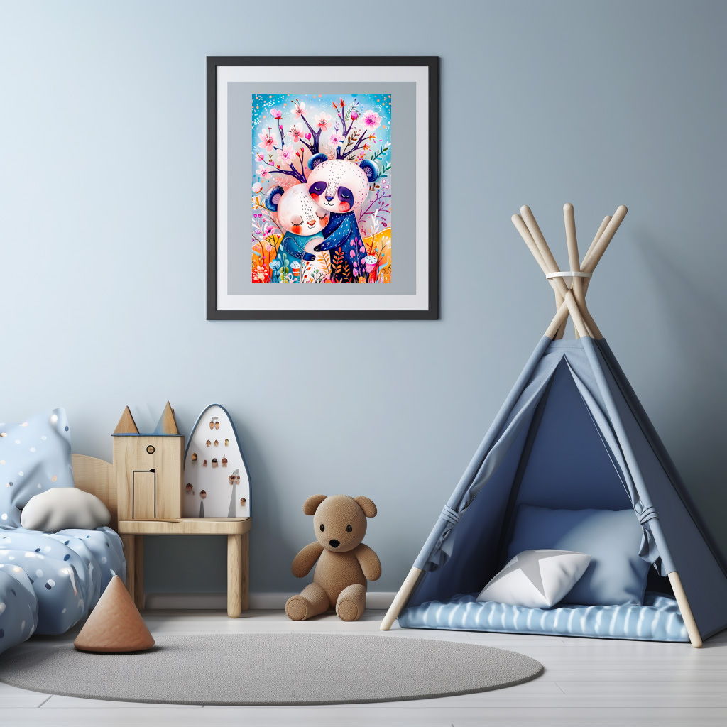 Poster: Two Pandas Hugging in Bamboo Forest – Image 3