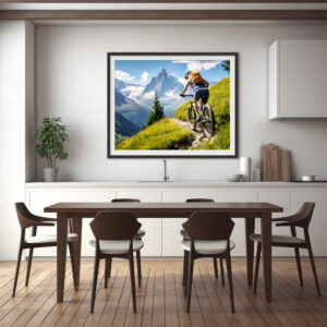 Poster: Mountain Biker on Alpine Trail