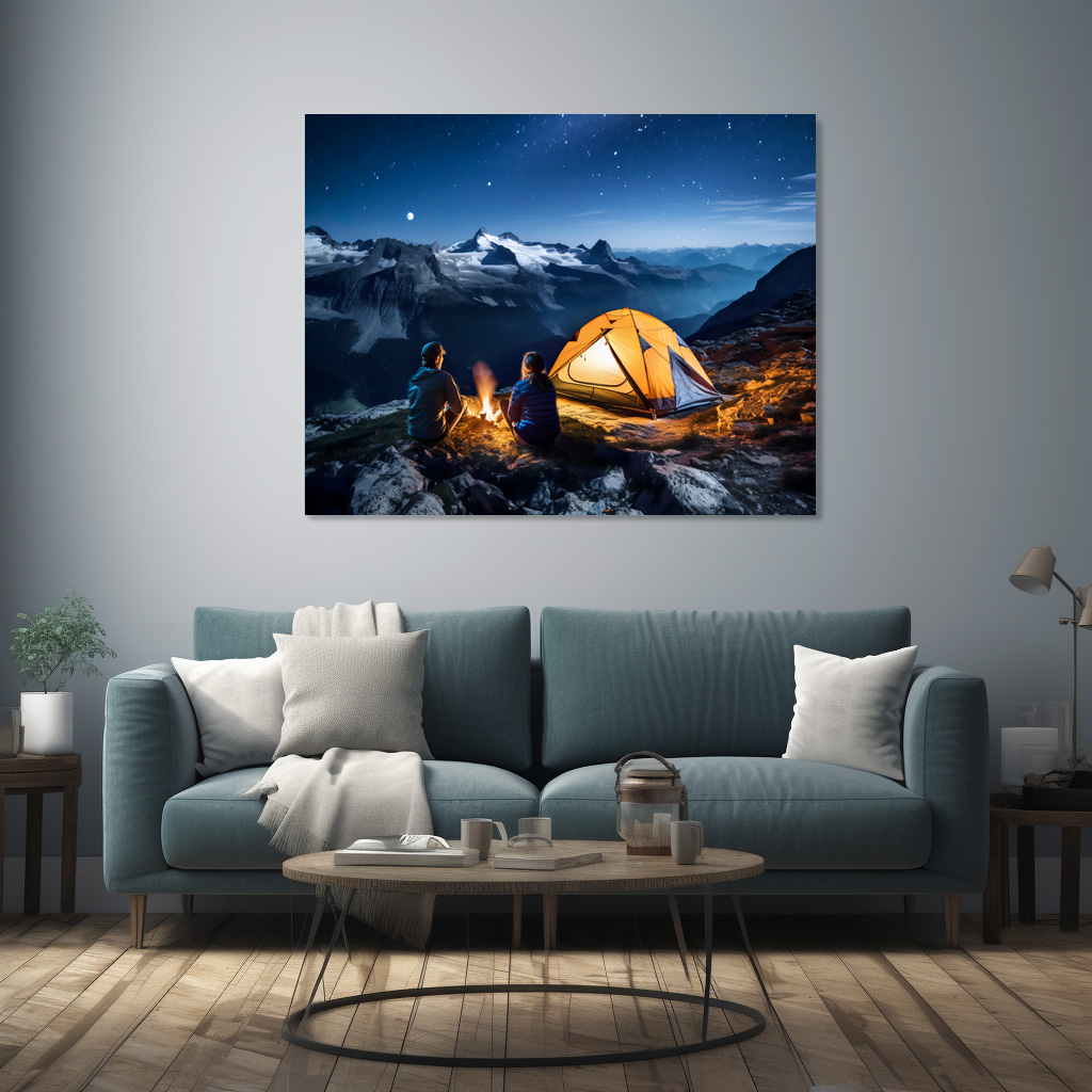 Poster: Campfire by Tent under Starry Sky – Image 2