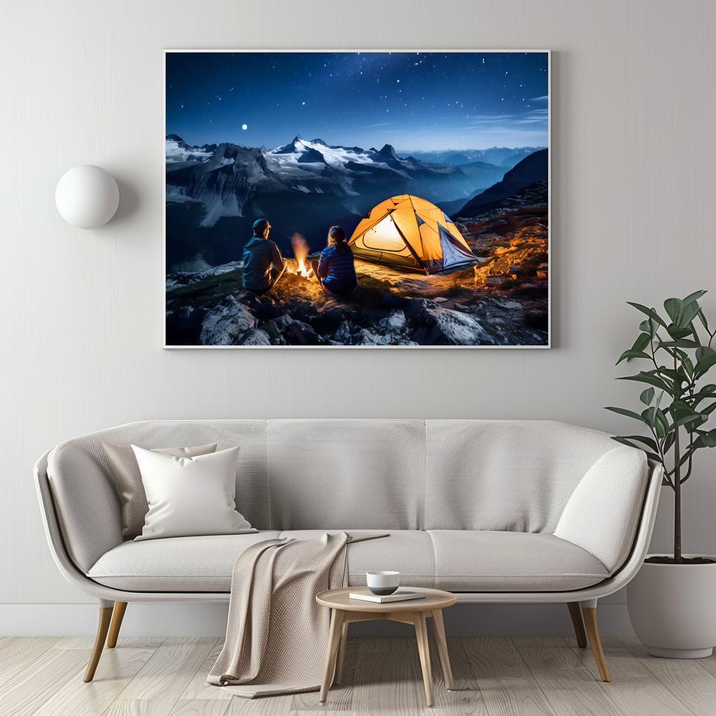 Poster: Campfire by Tent under Starry Sky – Image 3