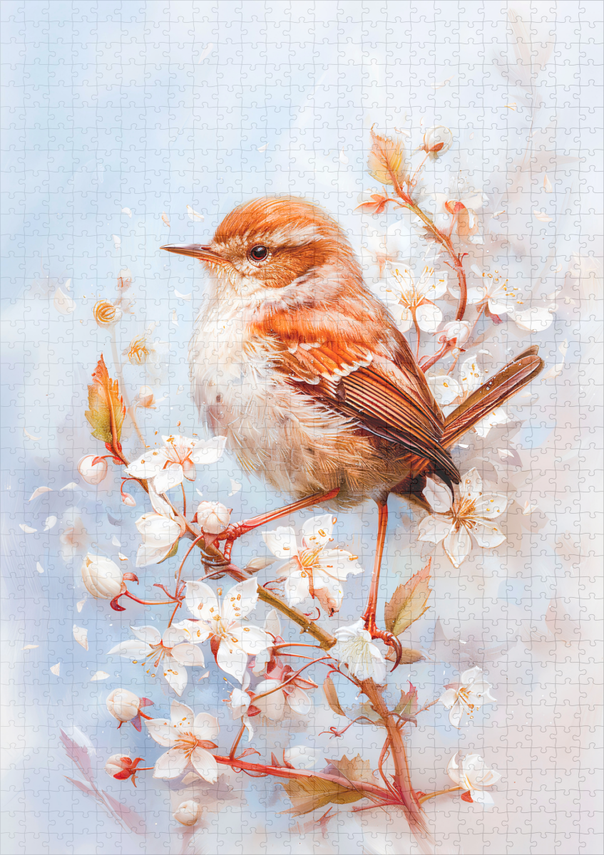 raxxa Premium-Puzzle: Wren in Woodland Impressionist Painting – Bild 2