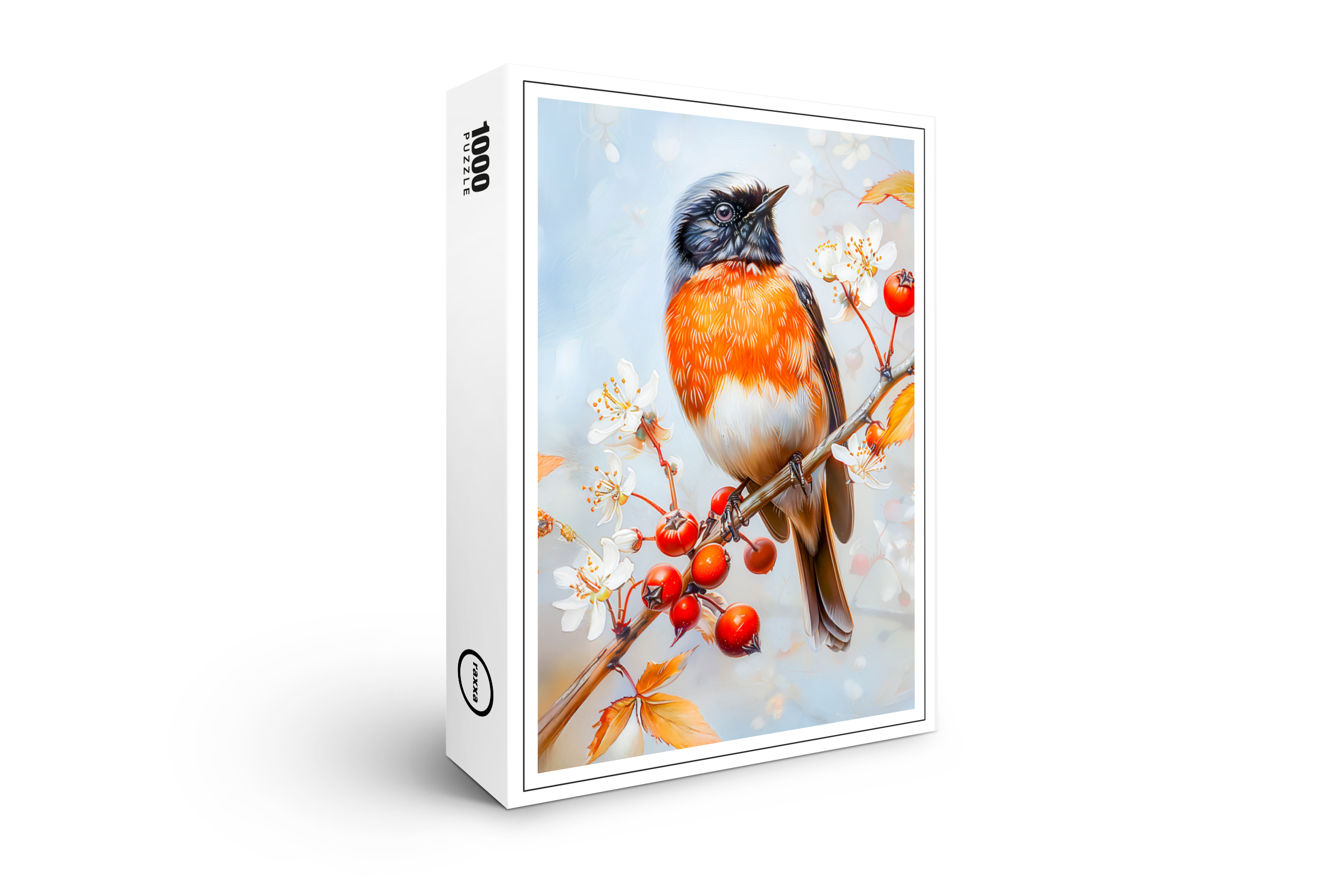 raxxa Premium-Puzzle: Garden Redstart in Soft Impressionist Brushstrokes