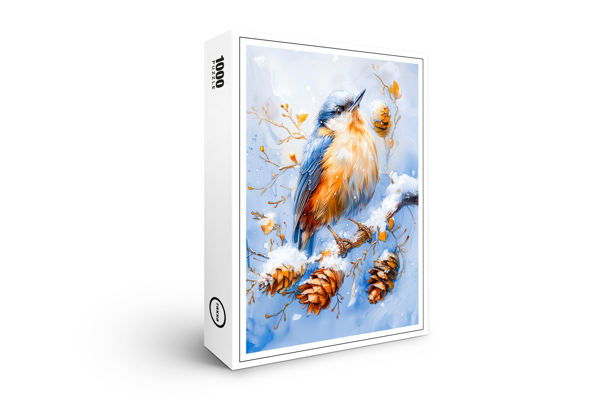 raxxa Premium-Puzzle: Eurasian Nuthatch in Impressionist Style Painting